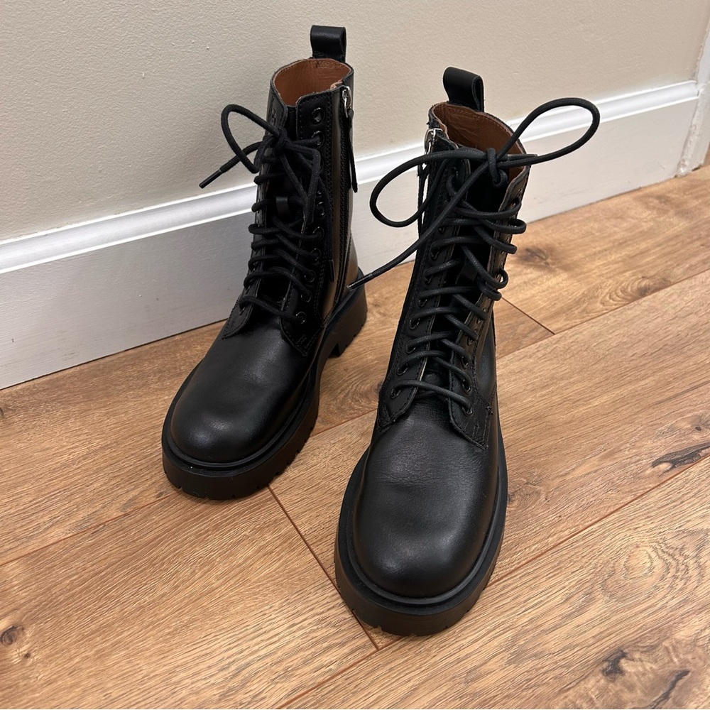 Zara Basic Black Combat Boot - Size 35 / 5 - image 6